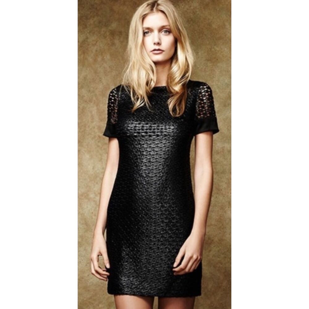 Diane von Furstenberg Cindy Lace Sleeve Textured Mini Dress 4 - Picture 2 of 16
